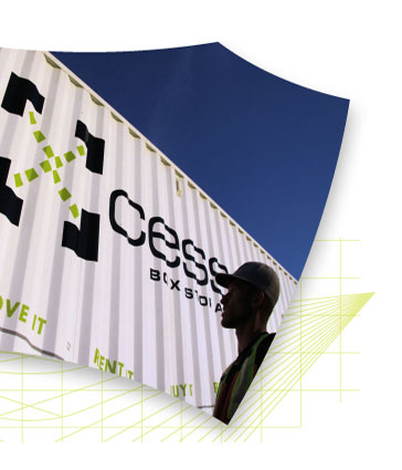 environmental billboard graphic of shipping container